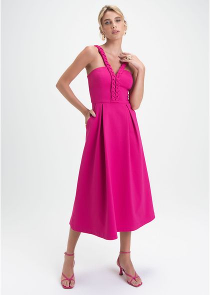 Vestido-Midi-em-Sarja-Laura-Pink