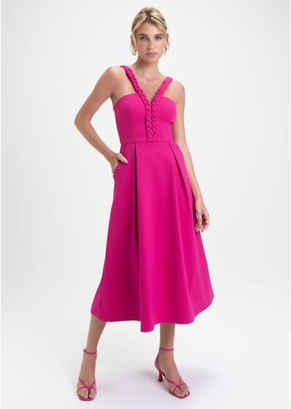 Vestido-Midi-em-Sarja-Laura-Pink