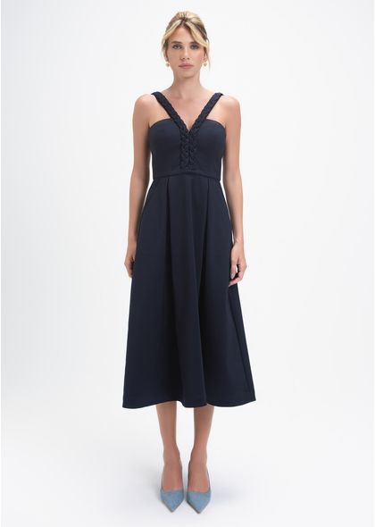 Vestido-Midi-em-Sarja-Estruturada-com-Detalhe-Trancado-Laura-MARINHO-036-05419-PP