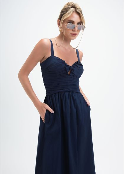 Vestido-Midi-em-Tricoline-com-Detalhe-Drapeado-e-Laco-Marta-MARINHO-036-05426-PP