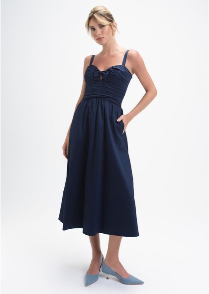 Vestido-Midi-em-Tricoline-com-Detalhe-Drapeado-e-Laco-Marta-MARINHO-036-05426-PP