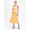 Saia-Midi-em-Sarja-Estruturada-com-Detalhe-de-Laco-Paulina-AMARELO-014-05422-PP