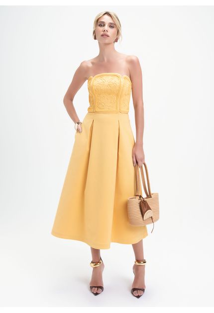 Vestido-Midi-em-Sarja-Estruturada-Tomara-que-Caia-Paulina-AMARELO-014-05411-PP