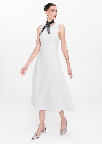 Vestido-Midi-em-Sarja-Estruturada-Trancado-nas-Costas-Guisela-OFF-WHITE-008-05412-P