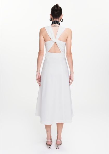 Vestido-Midi-em-Sarja-Estruturada-Trancado-nas-Costas-Guisela-OFF-WHITE-008-05412-P