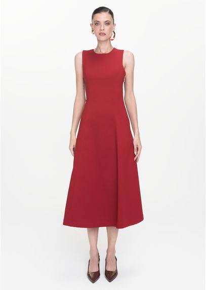 Vestido-Midi-em-Sarja-Estruturada-Trancado-nas-Costas-Guisela-VINHO-042-05412-PP