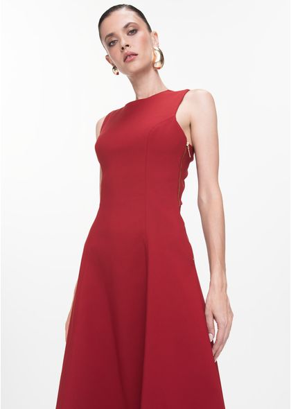 Vestido-Midi-em-Sarja-Estruturada-Trancado-nas-Costas-Guisela-VINHO-042-05412-PP