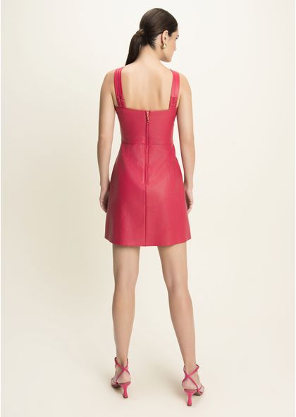 Vestido-Curto-em-Poliuretano-Frente-Unica-com-Laco-Joyane-VERMELHO-013-05393-PP