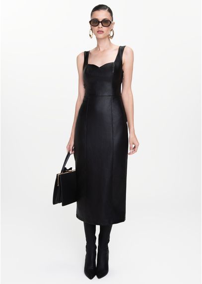 Vestido-Midi-em-Poliuretano-Reto-com-Lacos-Veridiana-PRETO-002-05445-PP
