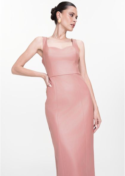 Vestido-Midi-em-Poliuretano-Reto-com-Lacos-Veridiana-ROSA-010-05445-PP
