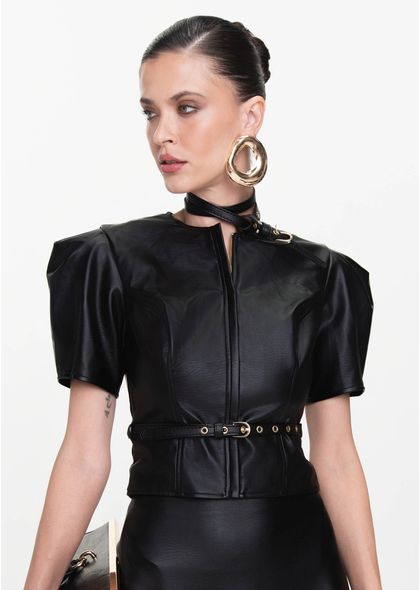 Blusa-em-Poliuretano-com-Ziper-e-Cinto-Veridiana-PRETO-002-05432-PP