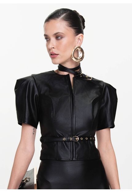 Blusa-em-Poliuretano-com-Ziper-e-Cinto-Veridiana-PRETO-002-05432-PP