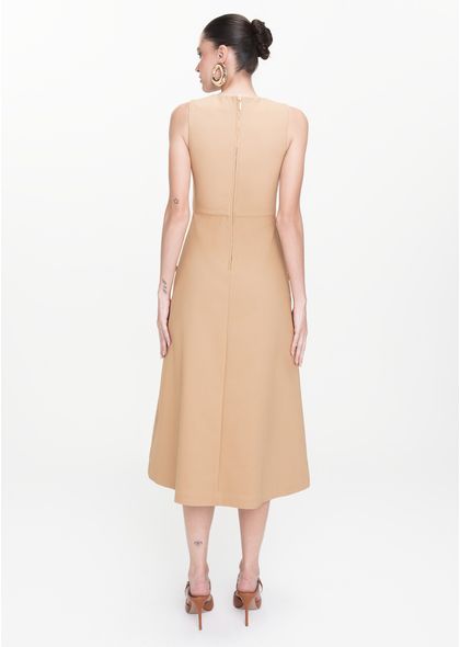 Vestido-Midi-em-Sarja-Estruturada-com-Lacos-Bordados-Mizaela-CARAMELO-030-05446-PP