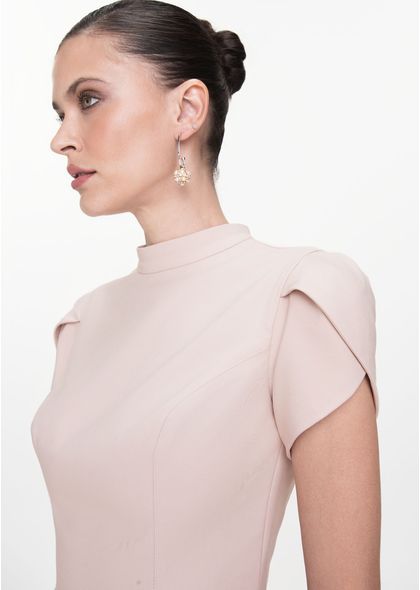 Vestido-Midi-em-Sarja-Estruturada-com-Mangas-Tulipa-Mizaela-NUDE-016-05443-PP