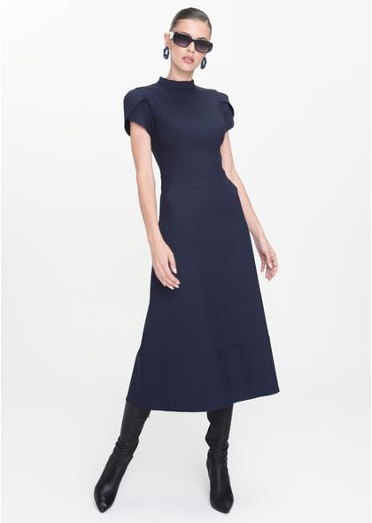 Vestido-Midi-em-Sarja-Estruturada-com-Mangas-Tulipa-Mizaela-MARINHO-036-05443-PP