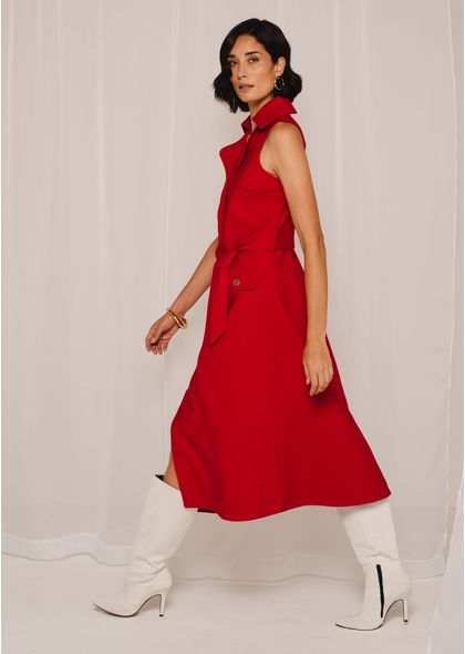 Vestido-Midi-Envelope-em-Sarja-Estruturada-com-Faixa-Martina-VERMELHO-013-04964-PP