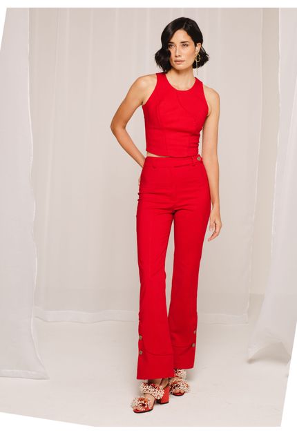 Calca-Semi-Flare-em-Sarja-Estruturada-Martina-VERMELHO-013-04966-P