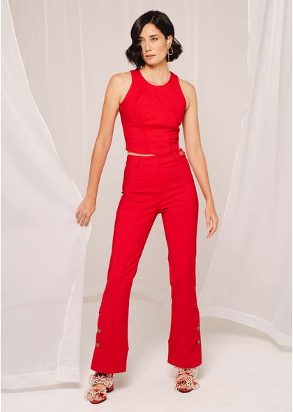 Calca-Semi-Flare-em-Sarja-Estruturada-Martina-VERMELHO-013-04966-P