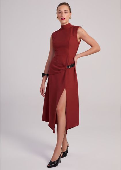 Vestido-Midi-em-Alfaiataria-Assimetrico-com-Fenda-Cyrena-MARROM-015-05287-PP