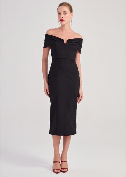 Vestido-Midi-em-Sarja-Estruturada-Ombro-a-Ombro-Tamoyo-PRETO-002-05452-P