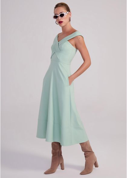 Vestido-Midi-em-Sarja-Estruturada-Transpassado-Yumi-VERDE-004-05455-PP