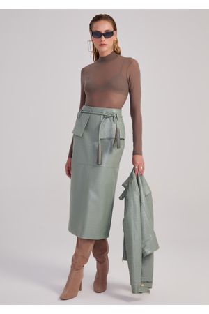 Saia-Midi-em-Poliuretano-Reta-com-Cinto-Chae-VERDE-004-05460-PP