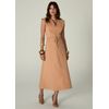 Saia-Midi-em-Sarja-Estruturada-Evase-Lace-Up-Benedita-BEGE-003-05486-PP