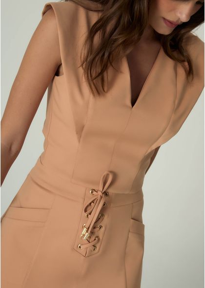 Saia-Midi-em-Sarja-Estruturada-Evase-Lace-Up-Benedita-BEGE-003-05486-PP
