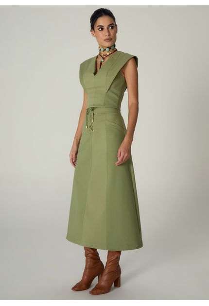 Saia-Midi-em-Sarja-Estruturada-Evase-Lace-Up-Benedita-VERDE-004-05486-PP