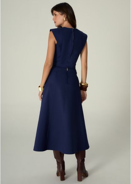 Saia-Midi-em-Sarja-Estruturada-Evase-Lace-Up-Benedita-MARINHO-036-05486-PP