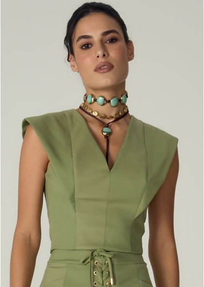 Cropped-em-Sarja-Estruturada-com-Decote-em-V-Benedita-VERDE-004-05485-PP