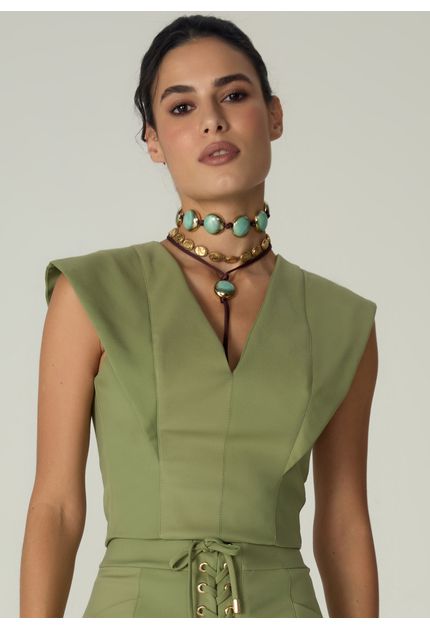 Cropped-em-Sarja-Estruturada-com-Decote-em-V-Benedita-VERDE-004-05485-PP