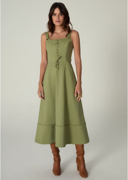 Vestido-Midi-em-Sarja-Estruturada-Lace-Up-Benedita-VERDE-004-05464-PP