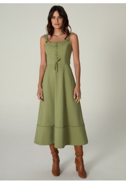 Vestido-Midi-em-Sarja-Estruturada-Lace-Up-Benedita-VERDE-004-05464-PP