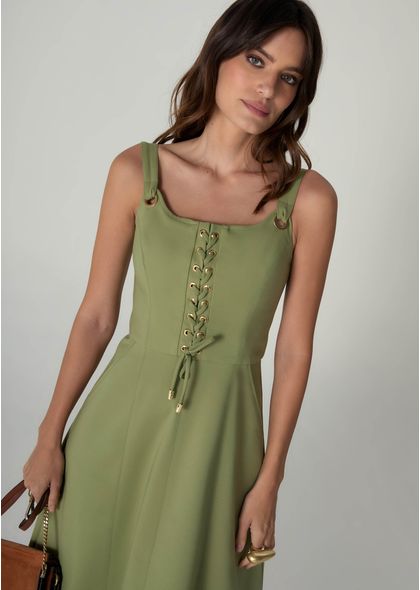 Vestido-Midi-em-Sarja-Estruturada-Lace-Up-Benedita-VERDE-004-05464-PP