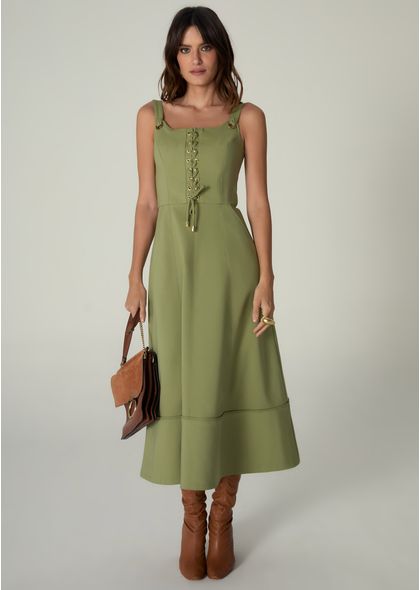Vestido-Midi-em-Sarja-Estruturada-Lace-Up-Benedita-VERDE-004-05464-PP