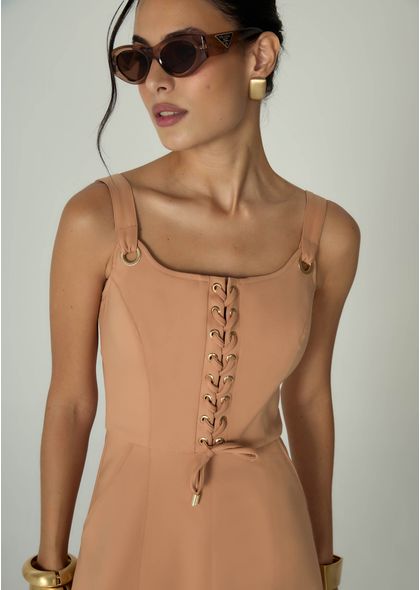 Vestido-Midi-em-Sarja-Estruturada-Lace-Up-Benedita-CARAMELO-030-05464-PP