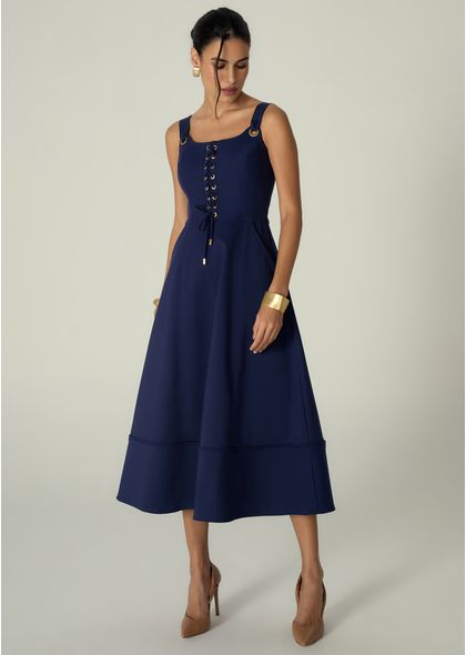 Vestido-Midi-em-Sarja-Estruturada-Lace-Up-Benedita-MARINHO-036-05464-PP