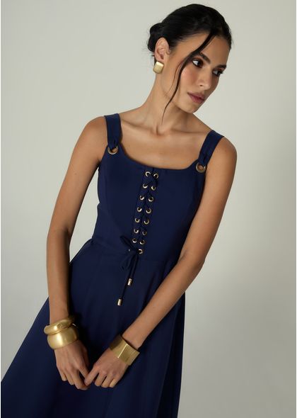 Vestido-Midi-em-Sarja-Estruturada-Lace-Up-Benedita-MARINHO-036-05464-PP