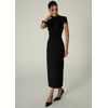 Vestido-Midi-em-Sarja-Estruturada-Justo-Melani-PRETO-002-05530-PP