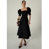 Vestido-Midi-em-Sarja-Estruturada-Gode-com-Mangas-Melani-PRETO-002-05481-PP