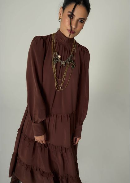 Vestido-Maxi-Midi-em-Crepe-de-Viscose-com-Babados-Giovana-MARROM-015-05533-PP