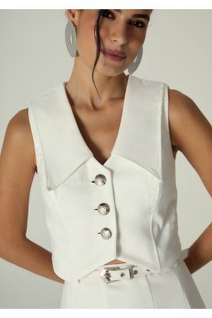 Colete-em-Sarja-Estruturada-Pespontada-Decote-V-Melani-OFF-WHITE-008-05470-PP