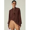 Blusa-Feminina-Manga-Longa-Bufante-Giovana-Marrom