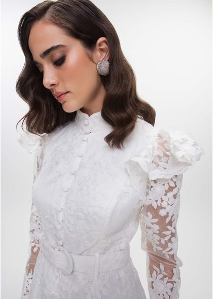 Vestido-de-Noiva-em-Renda-Manga-Longa-Roseta-Bridal