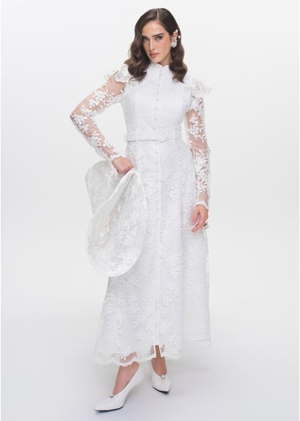 Vestido-de-Noiva-em-Renda-Manga-Longa-Roseta-Bridal