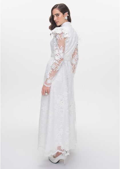 Vestido-de-Noiva-em-Renda-Manga-Longa-Roseta-Bridal