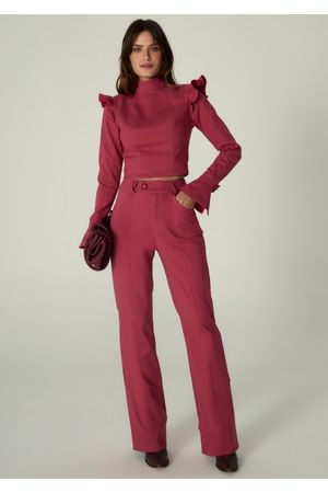 Calca-em-Sarja-Estruturada-Semi-Flare-Ashley-VERMELHO-013-05477-PP