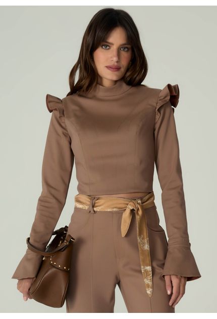 Cropped-em-Sarja-Estruturada-com-Mangas-Longas-Ashley-MARROM-015-05499-PP