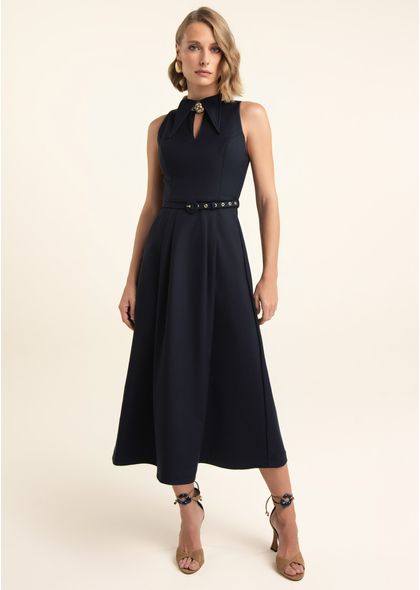 Vestido-Midi-em-Sarja-Estruturada-com-Gola-e-Cinto-Manu-MARINHO-036-05544-PP